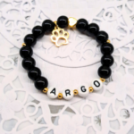 Bransoletka z imieniem psa i złotą łapką