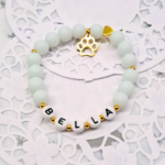 Bransoletka z imieniem psa i złotą łapką