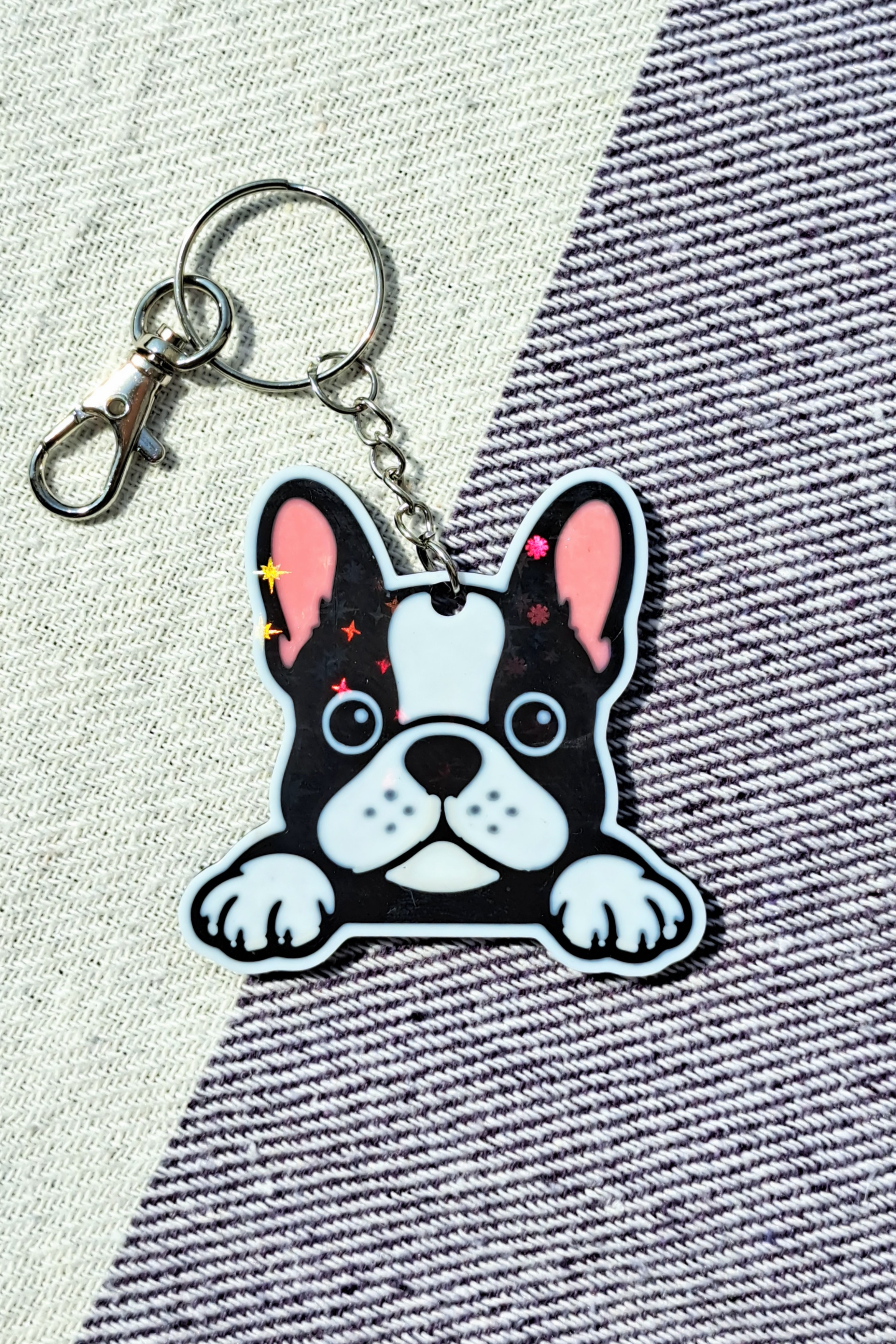 Brelok na klucze buldog francuski