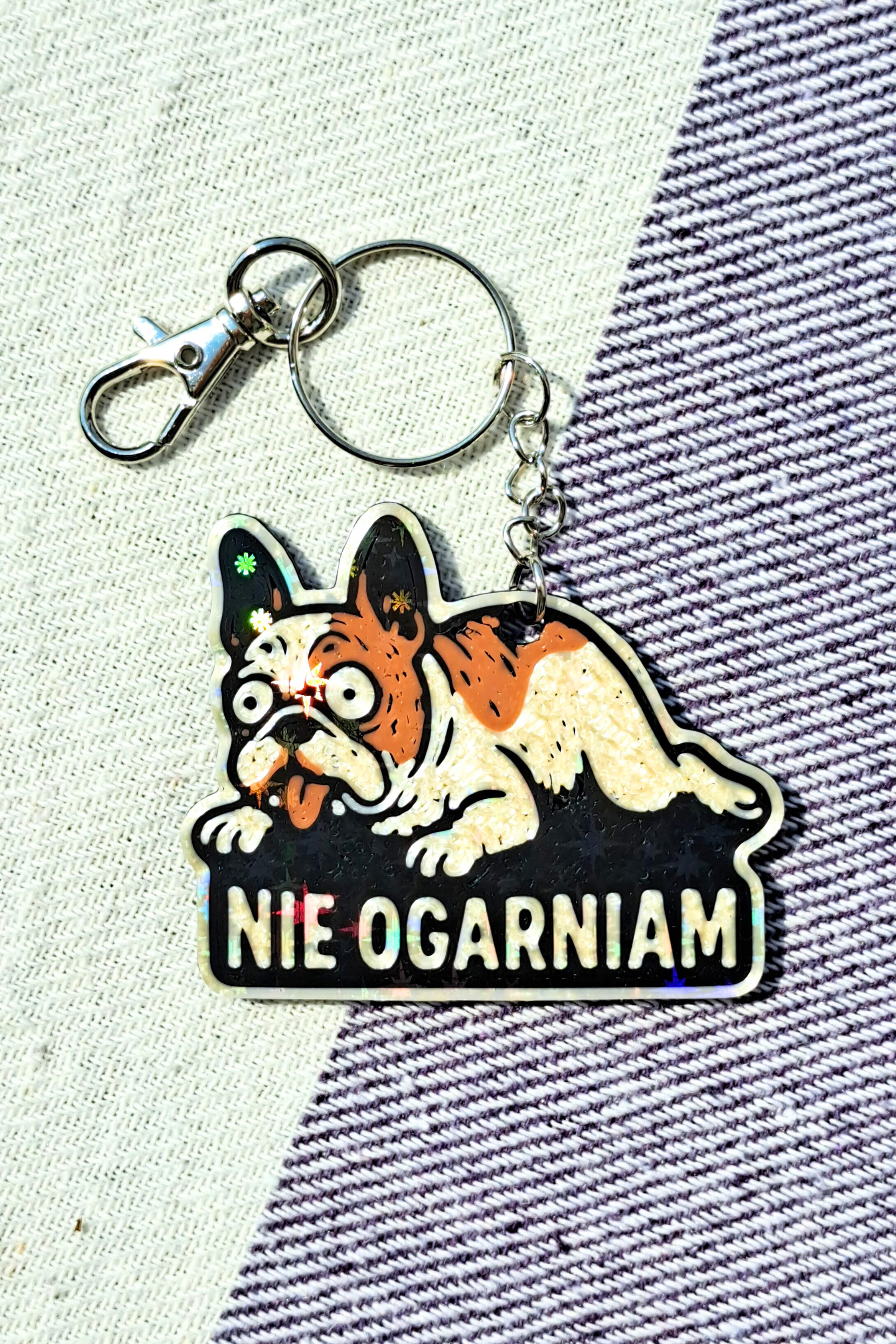 Brelok na klucze buldog francuski