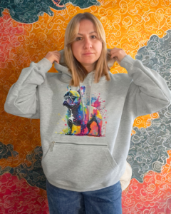 Bluza Buldog w kleksy farby szara Bluza Buldog w kleksy farby szara