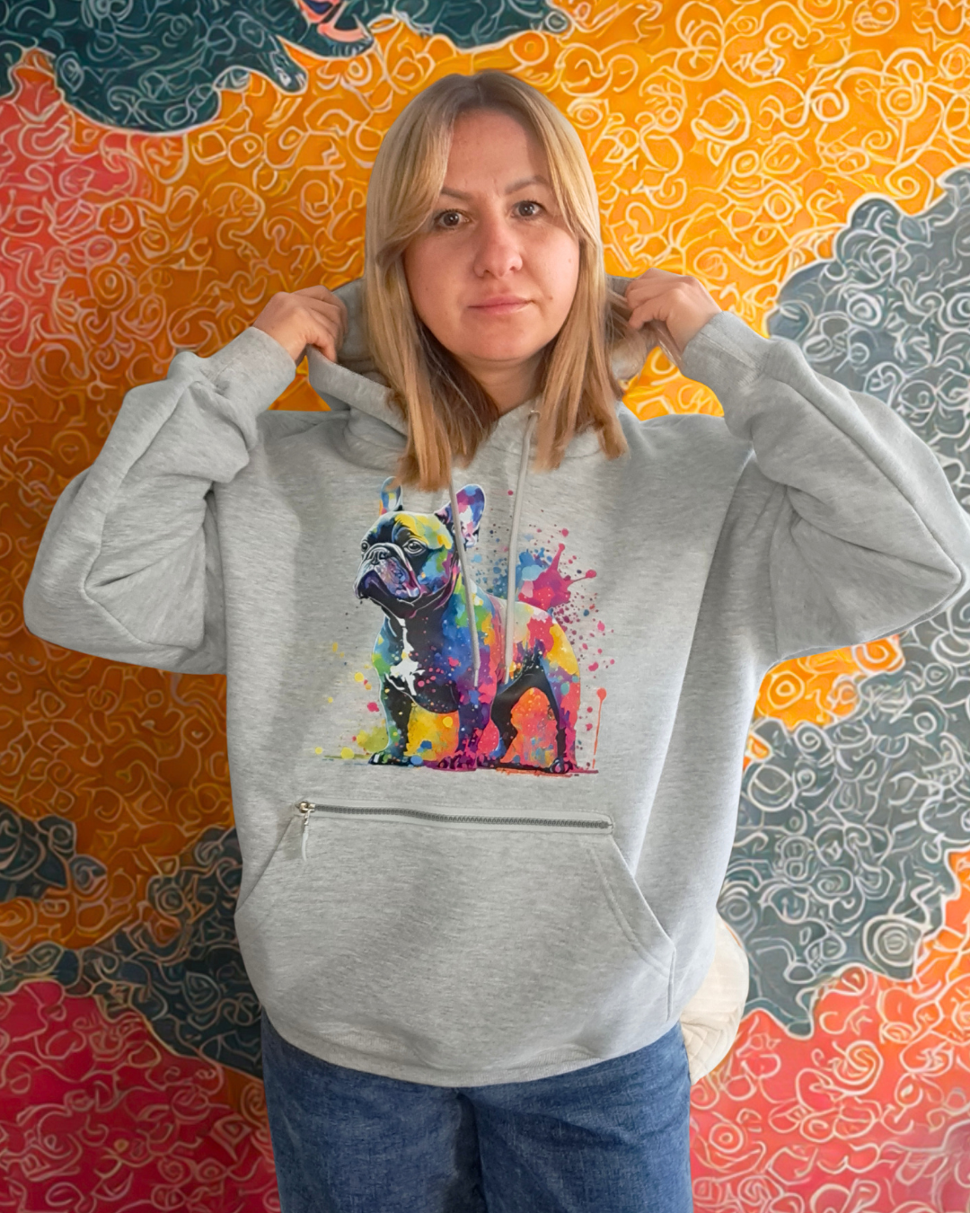 Bluza Buldog w kleksy farby szara