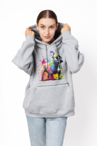 Bluza Buldog w kleksy farby szara Bluza Buldog w kleksy farby szara