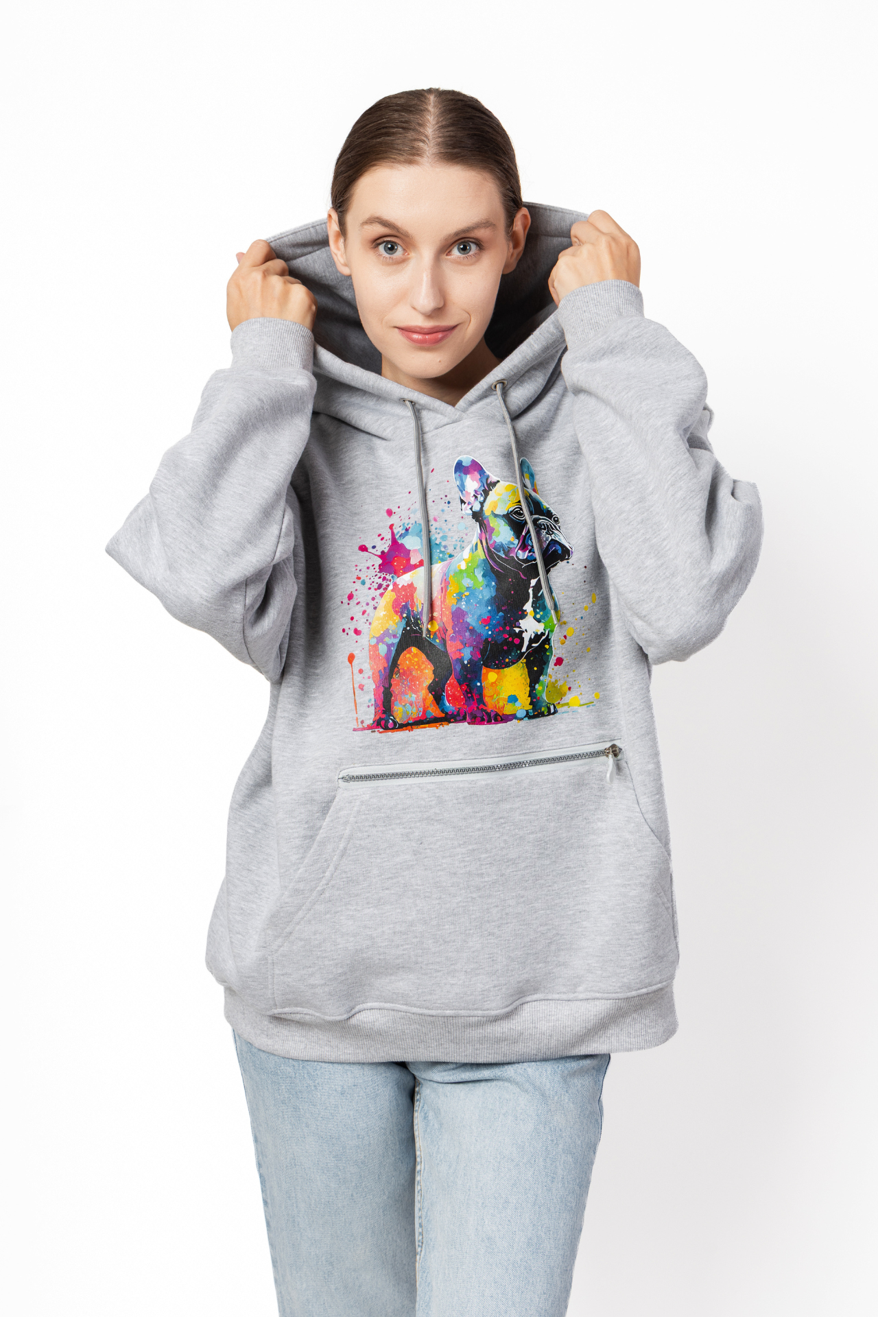 Bluza Buldog w kleksy farby szara
