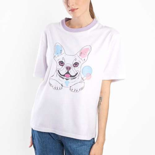 T-shirt z buldogiem francuskim "Buldog z lizakami"