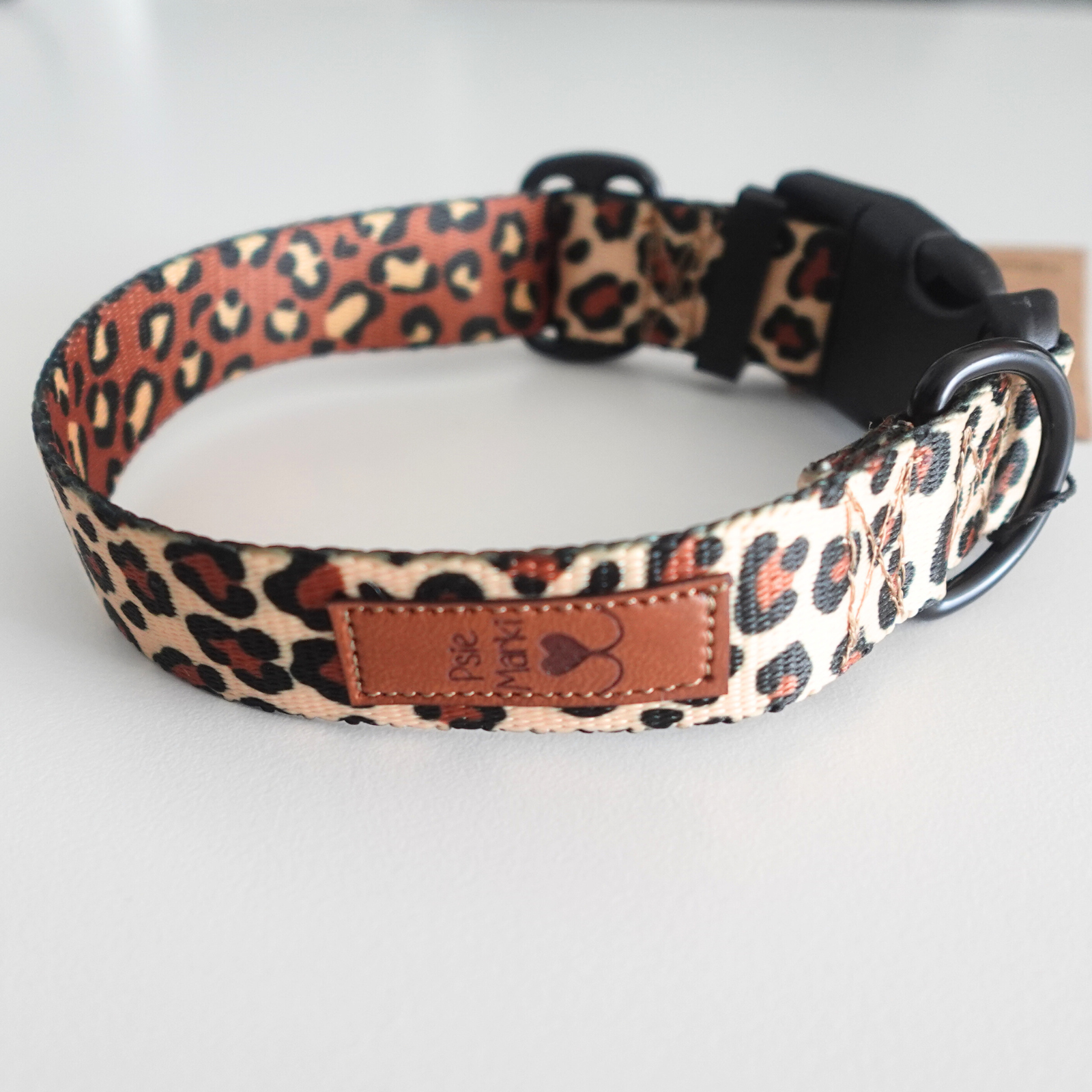 Obroża panterka beż