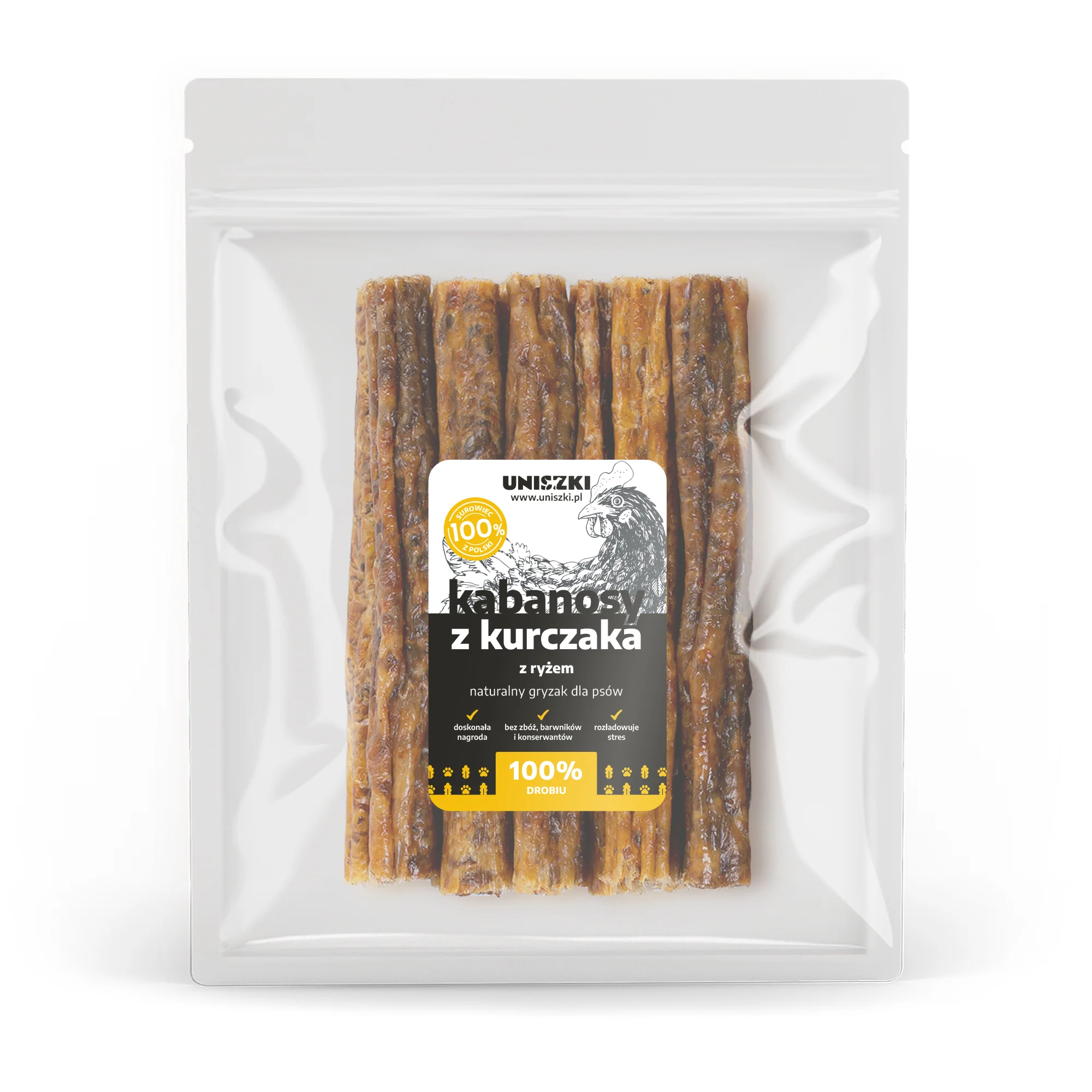 Kabanosy z kurczaka z ryżem Uniszki 100g