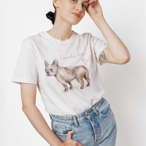 Koszulka z buldogiem "Frenchie love"