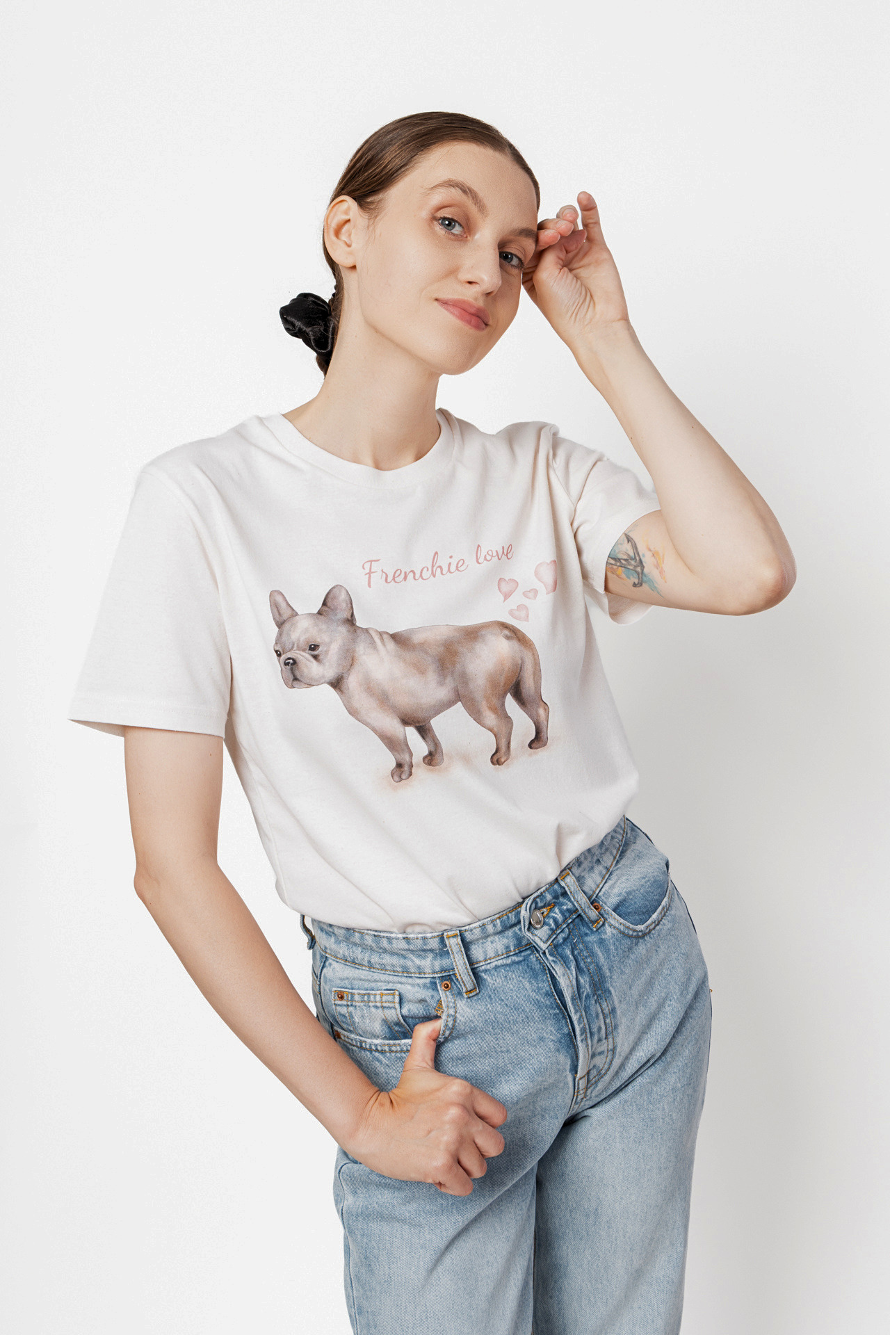 Koszulka z buldogiem "Frenchie love"