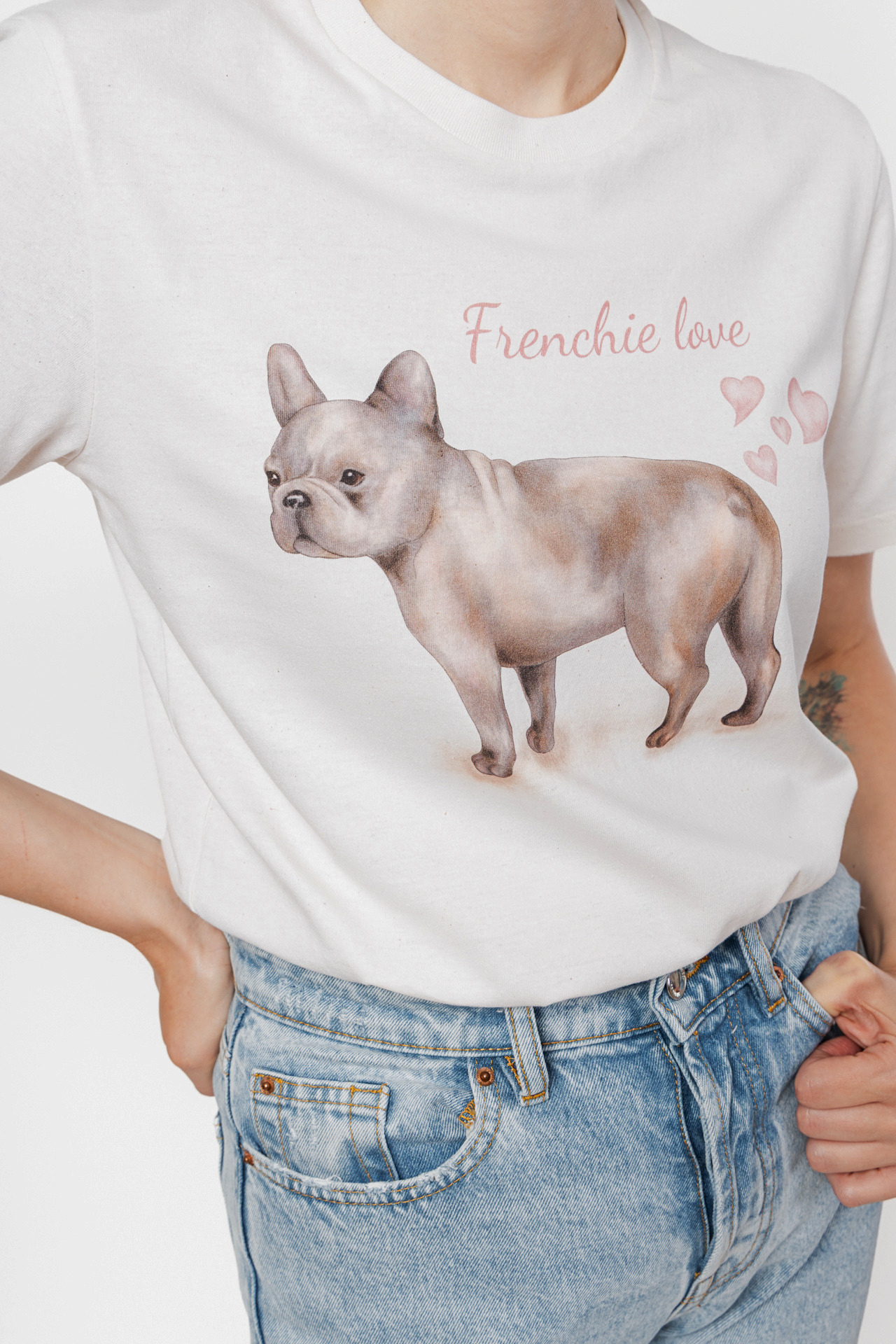 Koszulka z buldogiem "Frenchie love"