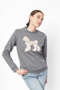 Bluza Poodle Minky Elephant Grey + beżowy pudelek Bluza Poodle Minky Elephant Grey + beżowy pudelek
