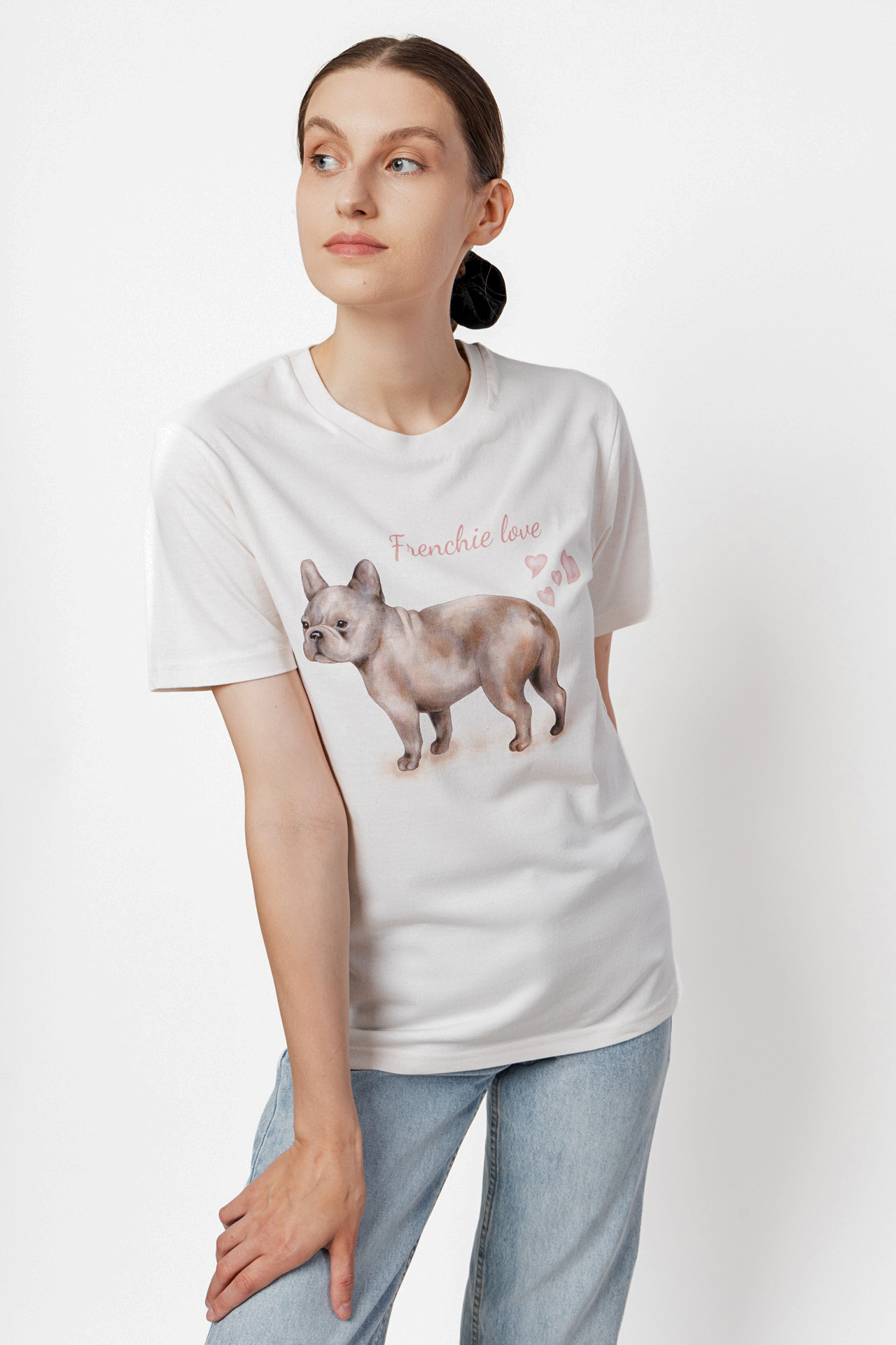 Koszulka z buldogiem "Frenchie love"