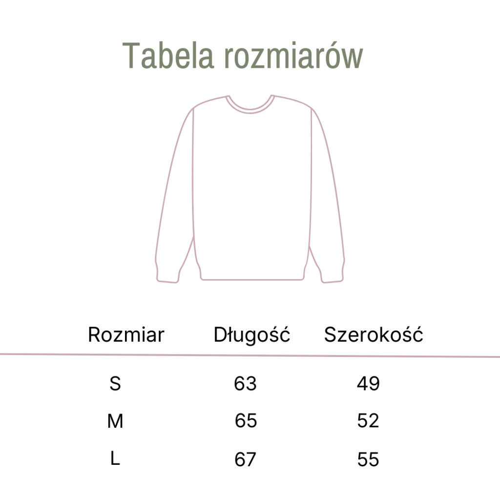 Tabela rozmiarów - bluzy poodle minky